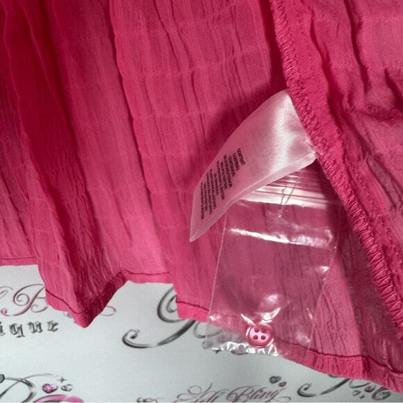 Wayf top long sleeve pink plaid print puff shoulders cute with button cuffs BNWT - Picture 10 of 13